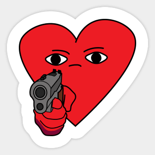 A heart with a gun Sticker